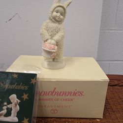 Department 56 Snowbunnies “A Basket of Cheer” Figurine New in Box W/Booklet (MM)