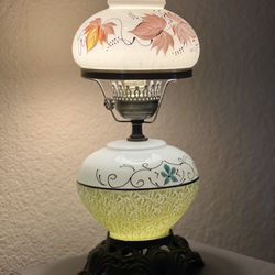 Yellow Double Globe Antique Hurricane Lamp