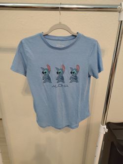 Blue shirt Disney stitch, size M (7-9), girls