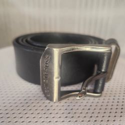 VINTAGE LEVIS MEN BELT BUCKLE BLACK LEATHER SIZE 38
