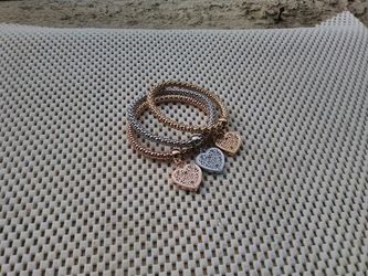 Triple heart 18k rose gold plated bracelet
