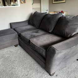 Couch And Ottoman Dark Gray. 