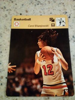 Vintage 1979 sportscaster basketball/ Carol blazejowski/ queen of the court/ Olympic collector card # 60-08