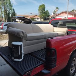 LEATHER MATERIAL 7' 3 FT COUCH LONG