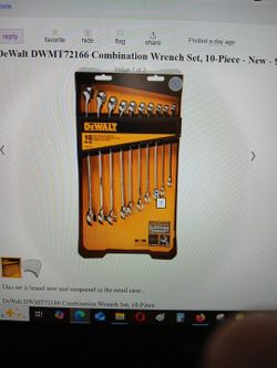 DeWalt 10 Piece Combination Wrench Set - New