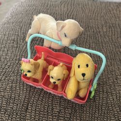 Littlest Pet Shop Triplets Basket Carrier With dogs