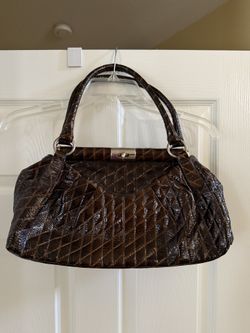 Vintage Italian Leather Alligator Crocodile Snakeskin Shoulder Bag Handbag