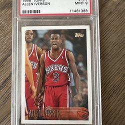 1996 Topps Basketball Allen Iverson RC #171 PSA 9 Philadelphia 76ers