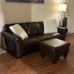 Brown Leather Sofa 