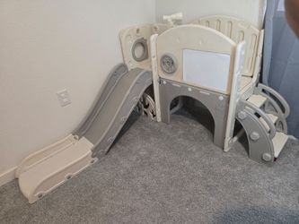 Toddler Indoor Playset Backyard Play Activity Gym with Slide Playhouse