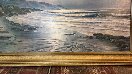 Huge 52" Framed Maurice Meyer Ocean Seascape Painting
