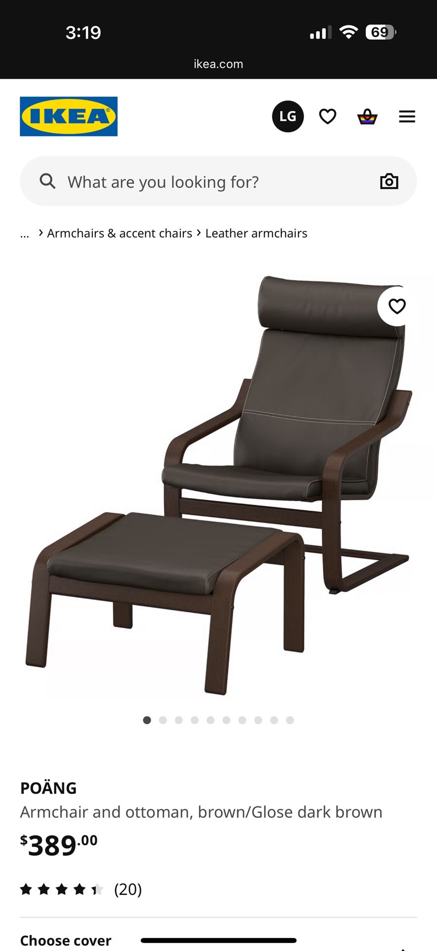 IKEA Leather arm chair
