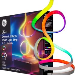 GE Cync Dynamic Effects Smart LED Light Strip with Music Sync, Color Changing WiFi Lights, Indoor Light Strip - 16ft