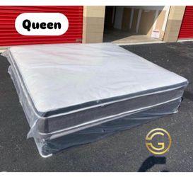Queen Pillow Top Mattress Set $209 | Brand New
