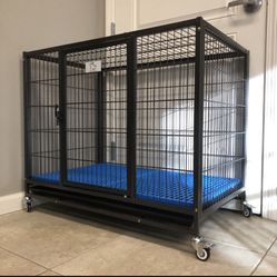 37” Dog Kennel Cage With Wheels 