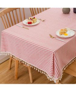 TruDelve 70x70 Square Tablecloth Red and White Striped Outdoor Picnic Cover
Fade-resistant cotton blend for square tables 40"-50", Wrinkle-resistant, 