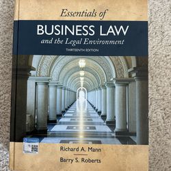 Essentials of Business Law and the Legal Environment 13th by Mann and Roberts
