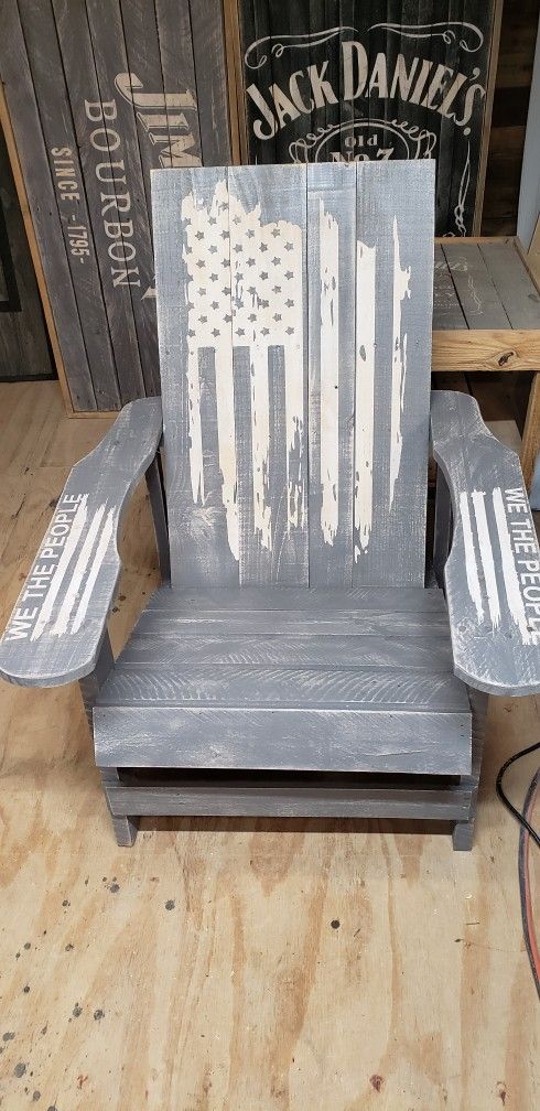 American Flag Adirondack Style Chairs