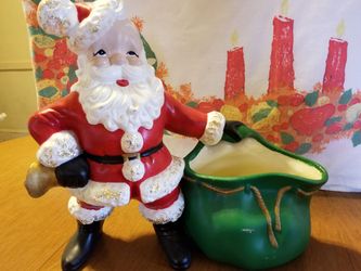 Atlantic molded ceramic hand painted santa