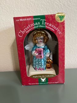 Vintage kmart Bedtime Stories Angel Glass Ornament