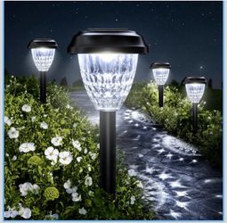 Super Bright Solar Lights Outdoor Waterproof-10 Pack, Dusk to Dawn Up to 12 Hrs Solar Powered Outdoor Pathway Garden Lights Auto On/Off, LED Landscape