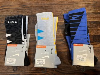 three pairs Nike basketball Lebron James crew socks