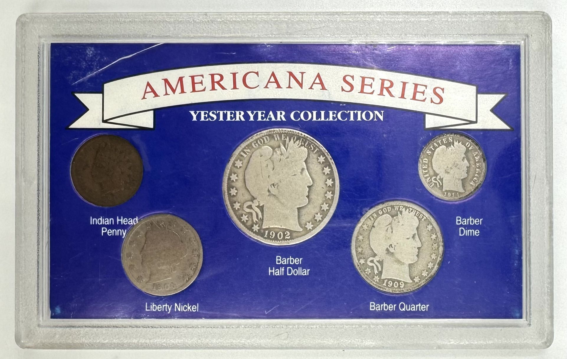 U.S 5 Coin Americana Series Yesteryear Collection With 3 Silver Barbers