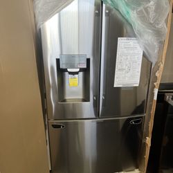 New In Box Lg French Style Stainless Steel Refrigerator