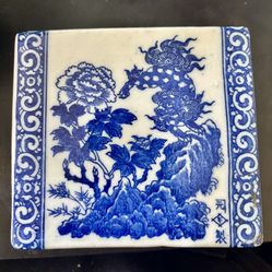 Vintage Chinese Blue White Porcelain “Opium Pillow”