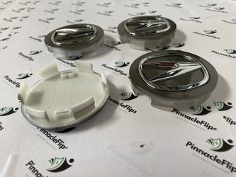 Set Of 4 Gray-Chrome Wheel Center Caps 69MM Thumbnail