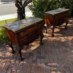 Decorative antique table. Custom Granite Top