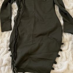 Sexy Body Con Side Lace Up Dress 