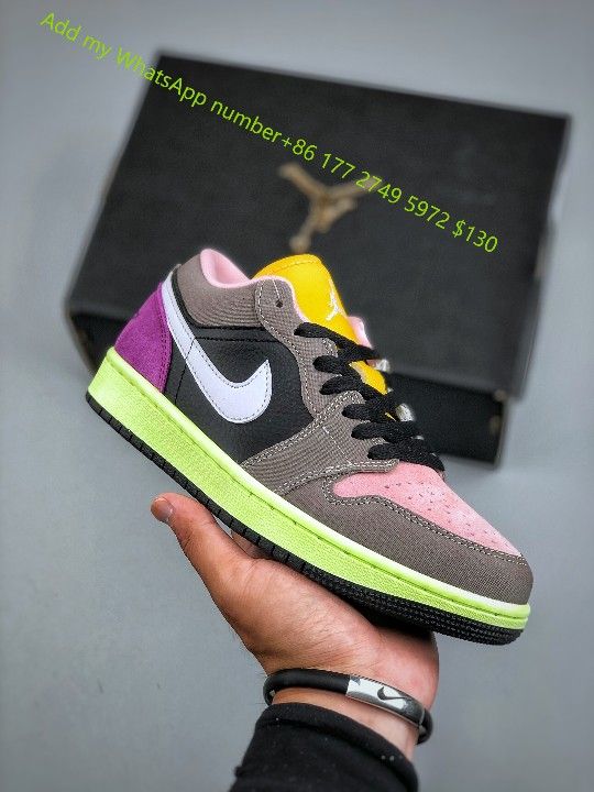 Nike Air Jordan 1 LowAJ1 Pink Purple Brown Contrast Shoes