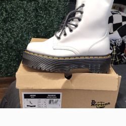 White Dr. Martens Platforms Boots 