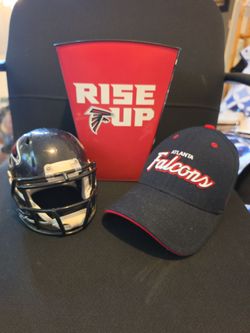 Atlanta Falcons Hat and Mini Helmet Set
