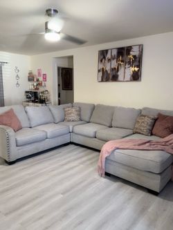 Gray L-Shaped Sectional Couch