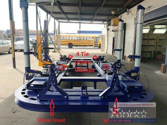 18 FEET LONG AUTO BODY FRAME MACHINE 4 TOWERS FREE PORTA POWER CLAMPS TOOLS CART