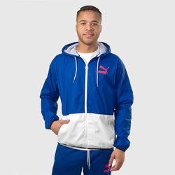 Puma Mens Archive T7 Windbreaker blue/white 3XL