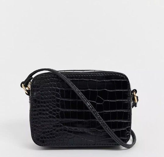 croc effect cross body bag