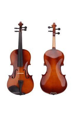New 4/4 Acoustic Violin Full Size Case Bow Rosin Bridge Strings With Case
