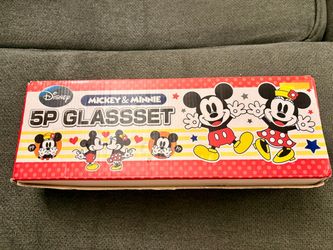 Disney 5P glass set Mickey & Minnie