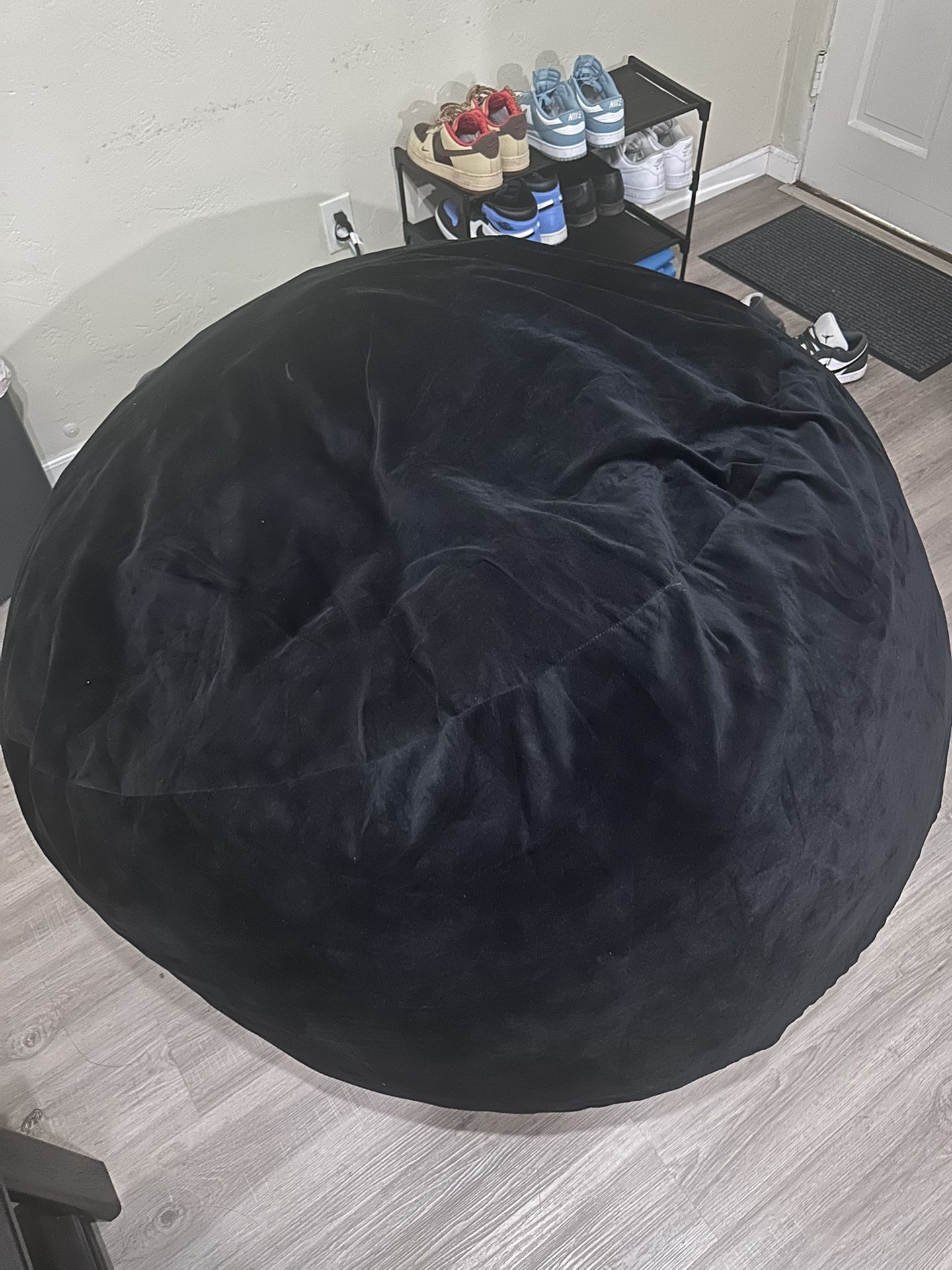 Oversized Black Bean Bag Chair – 53”x53” Cozy Lounger