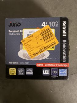 Juno Contractor Select 4RLD 4 in. 3000K 900 Lumens White Integrated LED Recessed Light Trim with Retrofit