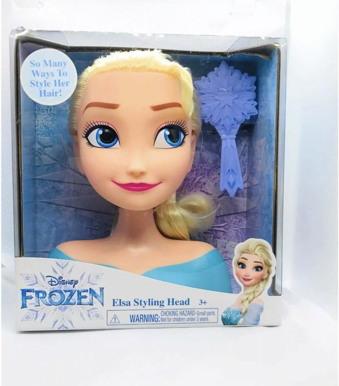 Disney Frozen Elsa 7" Styling Head Brush Included Many Ways to Style Hair News