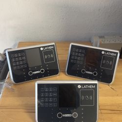 Lot Of 3 Lathem Facein Recognition Systems Model FR700 With One Charger @ D14