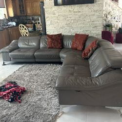 Sectional Sofa Real Lather 