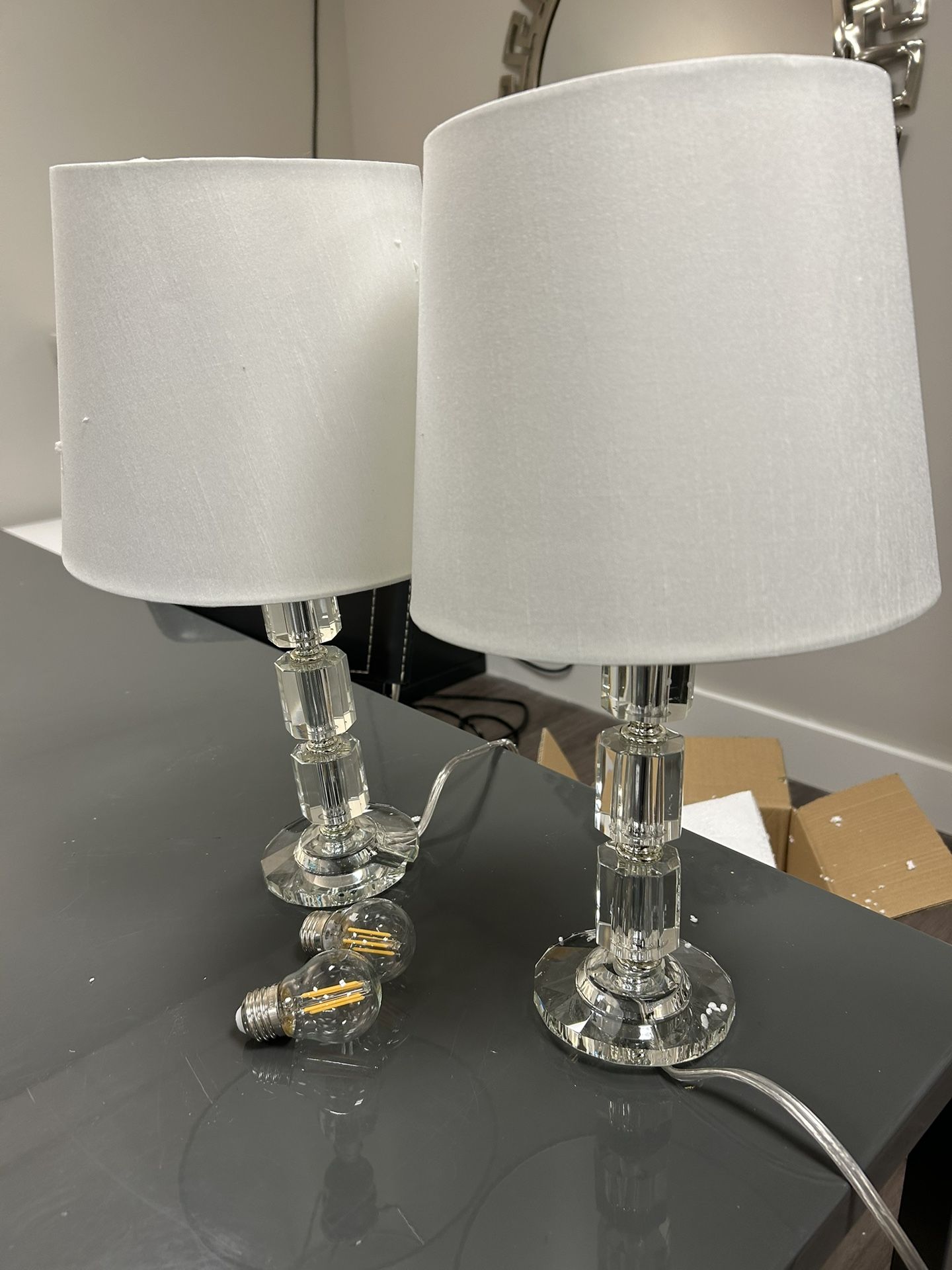 Set Of Mini Glass Table Lamps