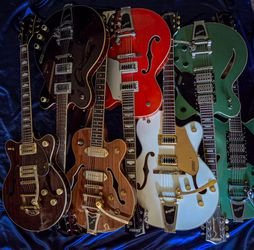 RARE MUST GO Gibson Gretsch HollowBody Epiphone  6 String Eletric Guitar Bigsby Green White Brown Walnut Hardshell Case