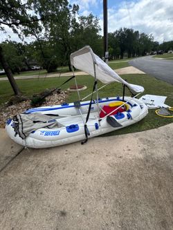 White and blue Sea Eagle raft