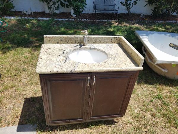 Bathroom Vanity with sink & granite top for Sale in Tampa ...